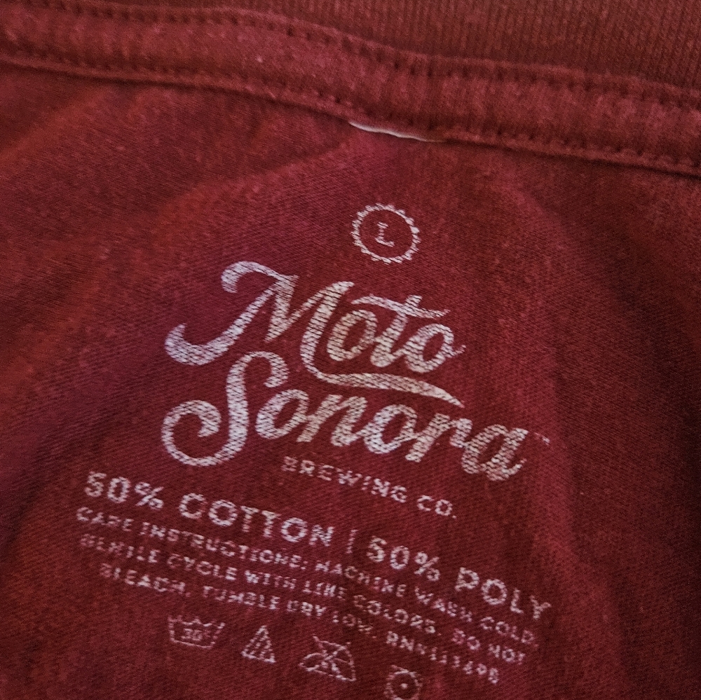Womens Red V-Neck Brewery Top - Picture 4 of 4